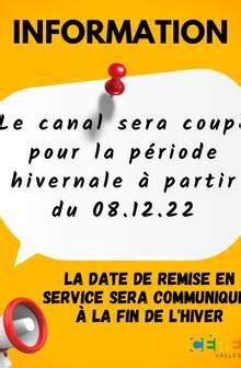 coupure canal remise en route